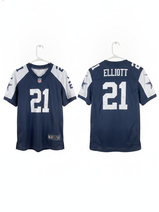 NFL Other - Dallas Cowboys Ezekiel Elliott Youth NFL Jersey Navy Blue White Size YM